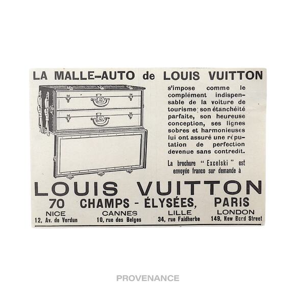🔴 Louis Vuitton Antique Newsprint Ad - MALLE-AUTO Birch - Picture 4 of 6